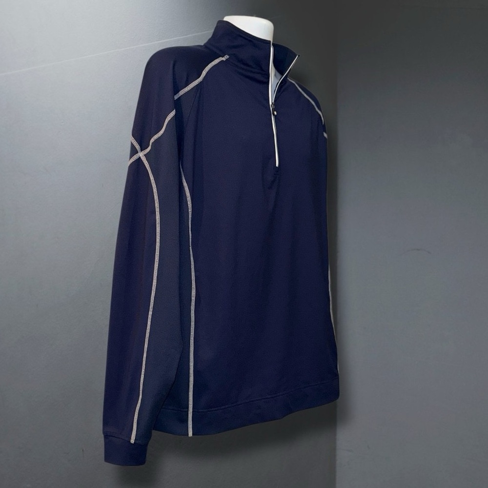 FootJoy Performance ¼-Zip Pullover | Navy Stretch Golf Layer | Men’s Medium - Picture 4 of 7